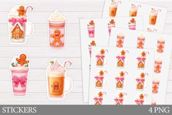Christmas Drink Sticker Printable Illustrations