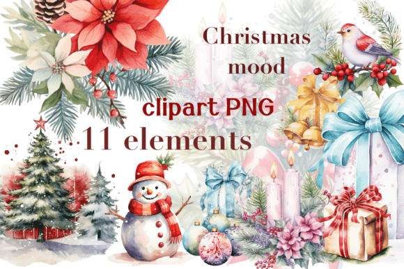 Christmas Mood Clip Art: Festive Illustrations