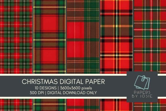 Christmas Plaid Pattern Digital Paper: Illustrations Review