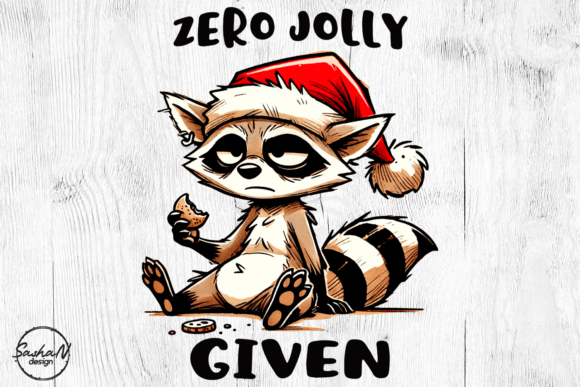 Christmas Raccoon Sarcastic Sublimation Illustrations