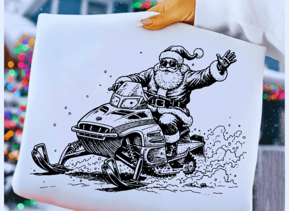Christmas Santa Sleigh Winter Sports Png: Illustrations