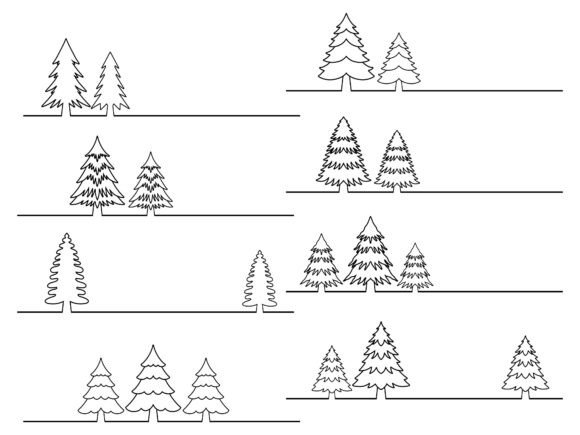 Christmas Tree Sketch Line Art: Illustrations for Design