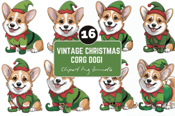 Corgi Christmas Clipart: Festive Illustrations for Sellers