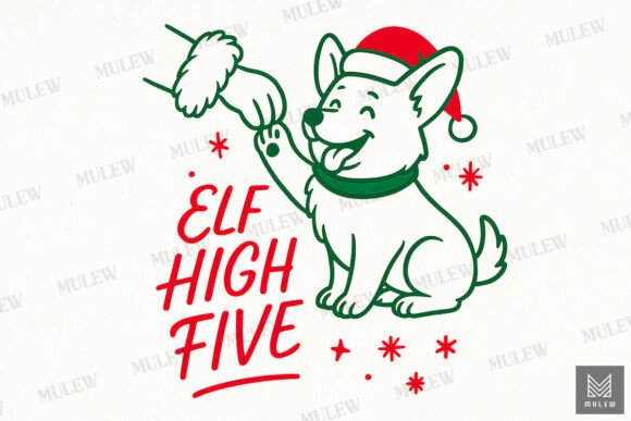 Funny Christmas Corgi Dog Sublimation Illustrations