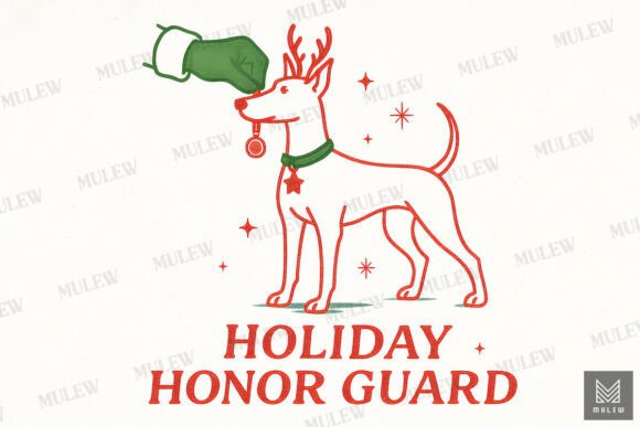 Funny Christmas Doberman Dog Sublimation Illustrations