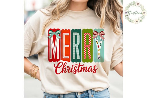 MERRY Christmas Block Letters PNG: Bold Illustrations