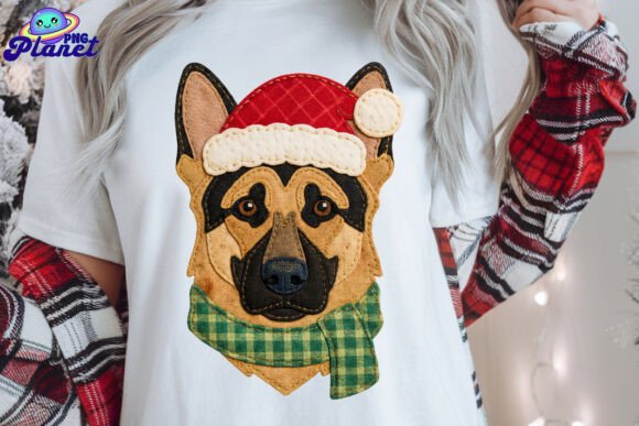 Quilted German Shepherd Christmas Illustrations