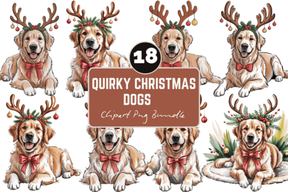 Quirky Christmas Dogs Clipart BUNDLE: Illustrations Review