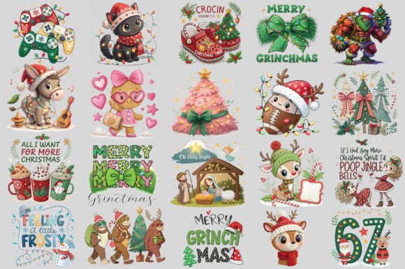 Retro Christmas PNG Bundle: Illustrations Review
