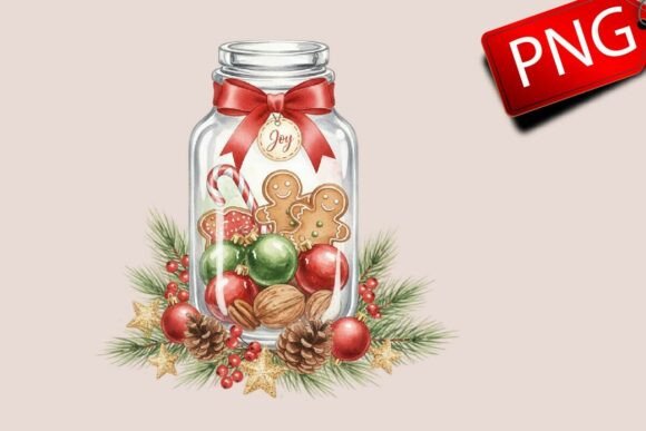 Review: Christmas Candy Cane Jar PNG Illustrations