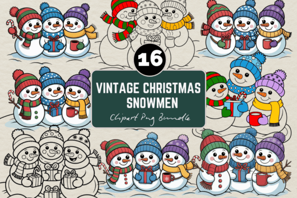 Review: Christmas Snowmen Clipart PNG Bundle Illustrations