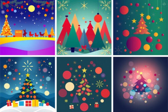 Review: Christmas Stylized Tree Illustrations