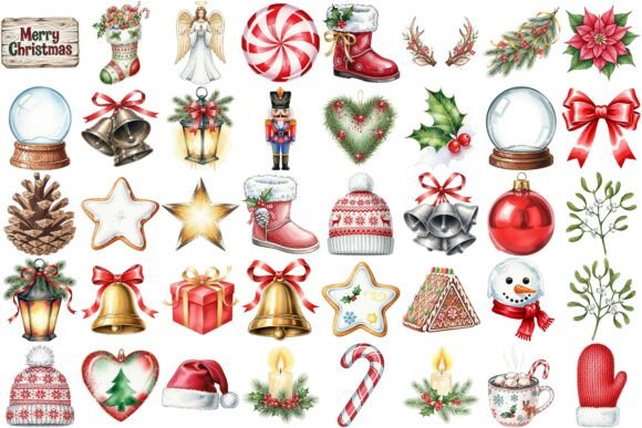 Reviewing 77 Watercolor Christmas Design Elements