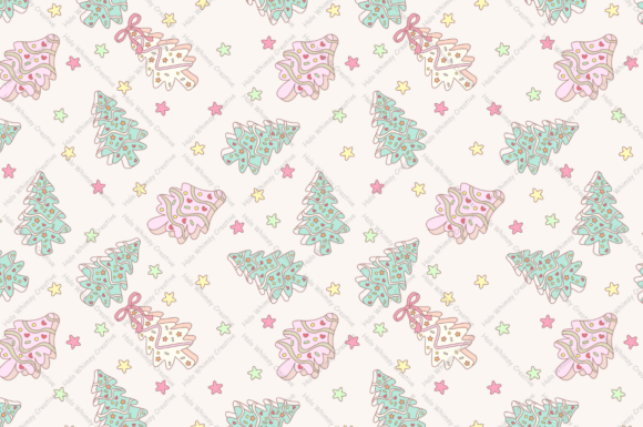 Reviewing Christmas Tree with Bows Cake Pattern Illustrations