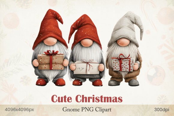 Reviewing Cute Christmas Gnome PNG Clipart for Embroidery