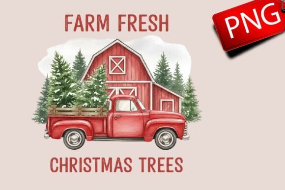 Reviewing the Farm Fresh Christmas Trees Truck PNG for Embroidery