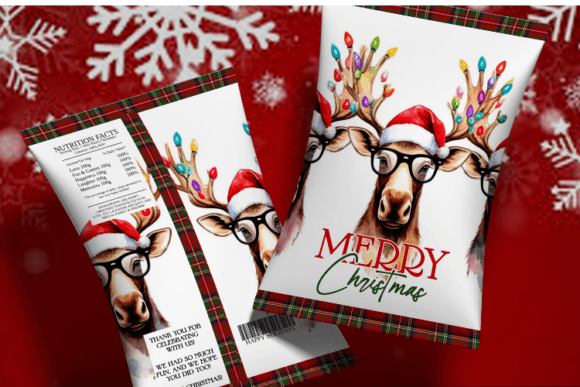 Santa Moose Christmas Chip Bag Illustrations Review