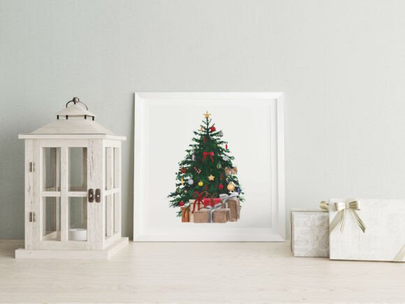 Watercolor Christmas Tree with Gifts: Illustrations Review