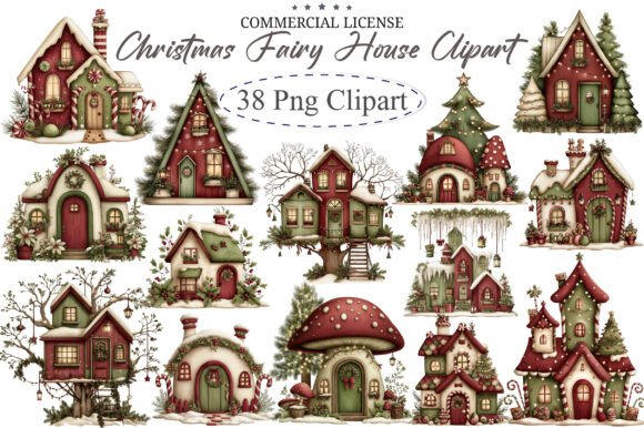 Whimsical Christmas Fairy House Clipart Review