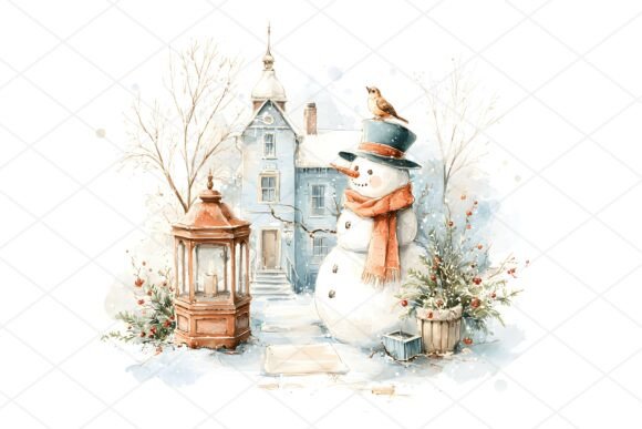 Whimsical Christmas Snowman Illustrations for Crafters